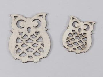 Houten Uiltjes Grijs 5–7 cm 10 stuks, Huis en Inrichting, Nieuw
