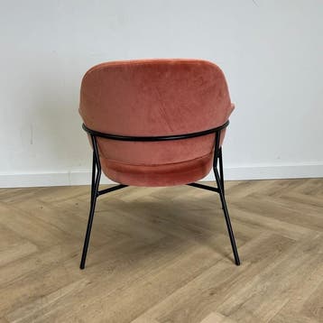 Woood fauteuil Velvet, oranje, Gebruikt, Eén