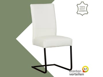 Leren eetkamerstoel Remix - Toledo Bianco (gebroken wit) -, Huis en Inrichting, Stoelen, Wit, Nieuw, Ophalen of Verzenden, Eén