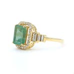 Cocktailring - 14 karaat Geel goud - 1.78ct. tw. Smaragd -