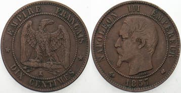 10 Centimes 1857 K Frankreich Napoleon Iii 1852-1870, Verzenden, België
