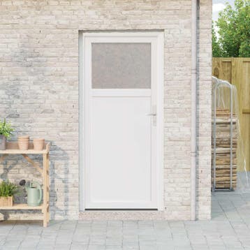 vidaXL Zij-ingang deur 88 x 198 cm PVC Wit, Verzenden, Nieuw