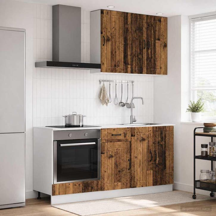vidaXL Keukenblok LUCCA 5 st Oud hout Bewerkt hout, Huis en Inrichting, Kasten | Overige, Nieuw, Verzenden