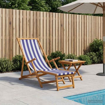 vidaXL Opvouwbare zonnebed 3 Positie Massief Eucalyptus Hout, Verzenden, Nieuw