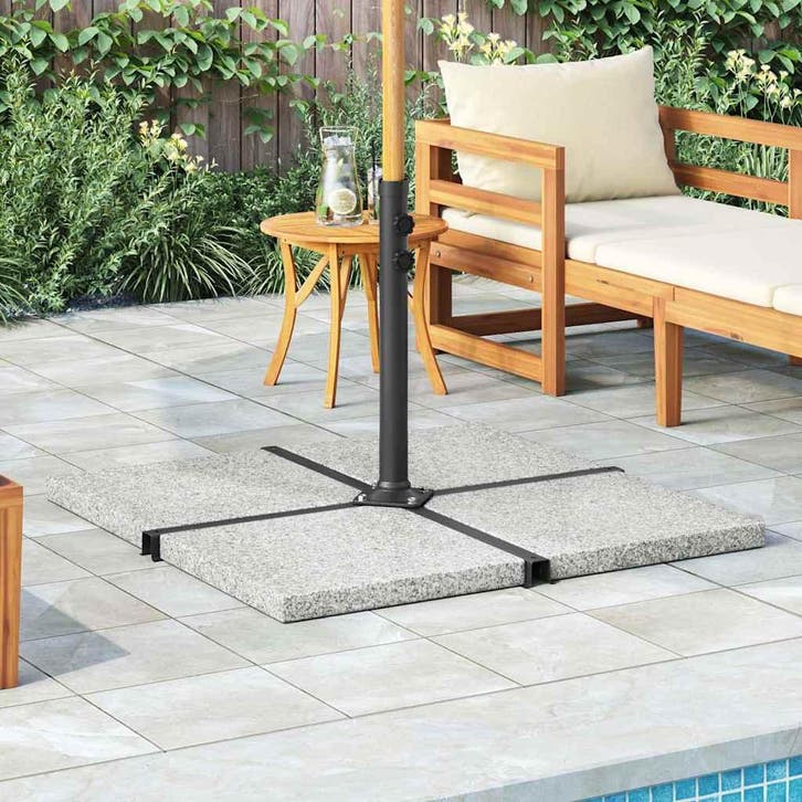 vidaXL Parasolvoetplaat vierkant 25 kg graniet grijs, Tuin en Terras, Parasols, Nieuw, Verzenden