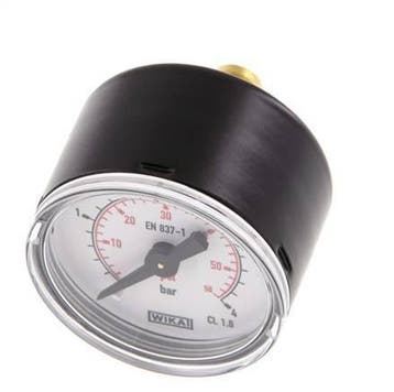 0..4 Bar Manometer Achteraansluiting Staal/Messing 40 mm, Verzenden, Nieuw