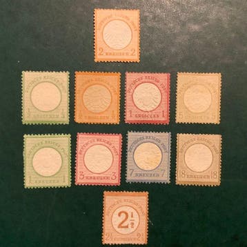 Empire allemand 1872 - Lot de 10 timbres Brutschield