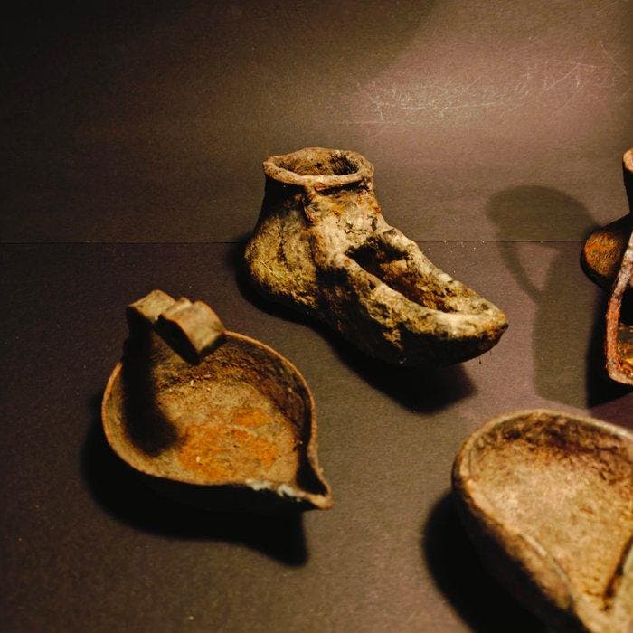 Lampe à huile (5) - Fonte - Lampes à huile de Nuristan, Antiquités & Art, Art | Art non-occidental