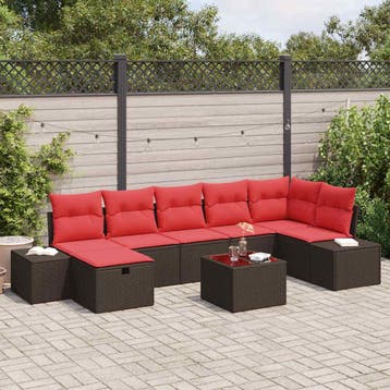 vidaXL Bankstel 5 st poly rattan, Verzenden