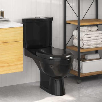 vidaXL Toilet met stortbak zwart, Verzenden