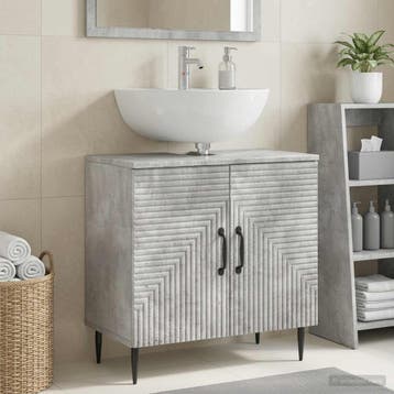 vidaXL Wastafel kabinet voor de badkamer HAARLEM Betongrijs, Verzenden, Nieuw