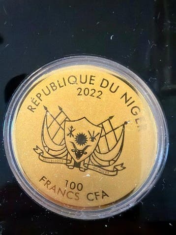 Niger. 100 Francs 2022 20 Lire 1866 ., 1/200 Oz (.999), Postzegels en Munten