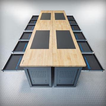 Datona Werkbank PRO - 2x 400 cm - eiken - 12 ladekasten met, Ophalen of Verzenden, Nieuw