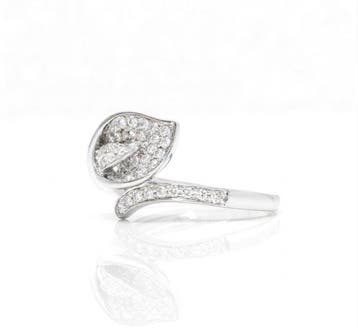 Bague tendance - 14 carats Or blanc - 0.41ct. tw. Diamant, Bijoux, Sacs & Beauté