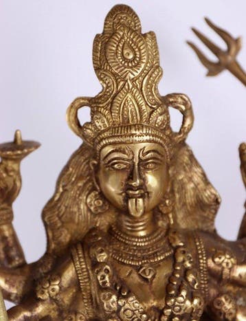 Beeld, Groot beeld van de Godin Kali in brons - 52 cm -