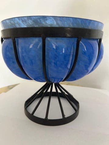 Ecole de Nancy - Vase - Fer forgé Verre - Attribue à André