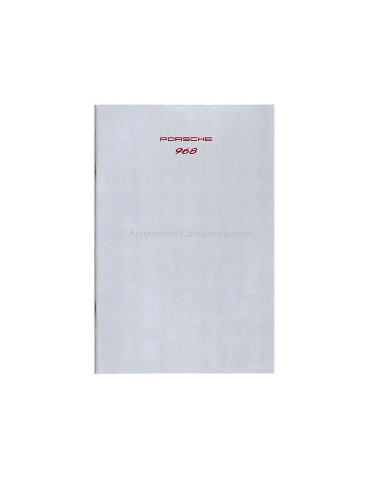 1992 PORSCHE 968 BROCHURE DUITS, Livres, Autos | Brochures & Magazines
