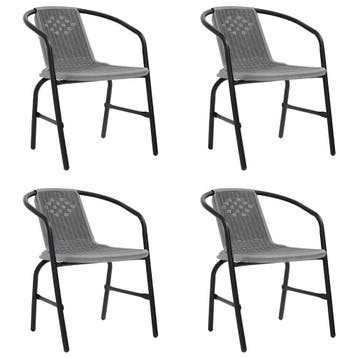 vidaXL Tuinstoelen 4 st 110 kg kunststof rattan en staal, Jardin & Terrasse, Verzenden