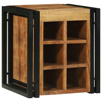vidaXL Wijnrek Bruin en Zwart 35 x 35 x 39 cm Massief Acacia, Verzenden