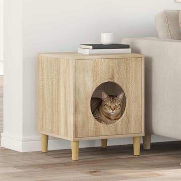 vidaXL Kattenhuis Sonoma 42,5 x 40 x 53 cm Bewerkt hout, Verzenden