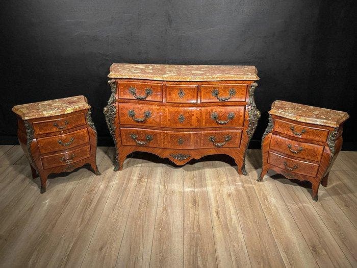 Ladekast (3) - Hout, Marmer, Brons, IJzer, Messing -, Antiek en Kunst, Antiek | Overige Antiek