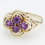 Ring - 14 karaat Geel goud Amethist, Nieuw