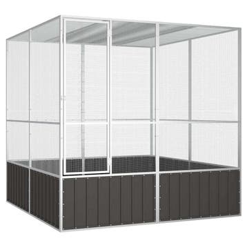 vidaXL Vogelkooi 213,5x217,5x211,5 cm gegalvaniseerd staal, Verzenden