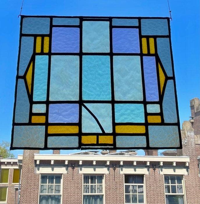 Glas-in-loodraam - 1930-1940, Antiek en Kunst, Kunst | Designobjecten
