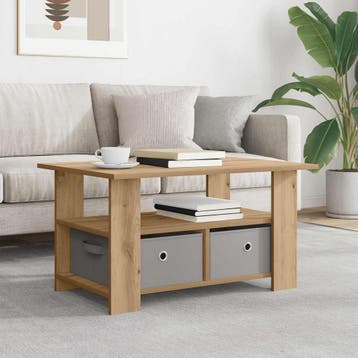 vidaXL Salontafel Artisan Eiken 77 x 55 x 42 cm Bewerkt hout, Huis en Inrichting, Tafels | Salontafels, Verzenden, Nieuw