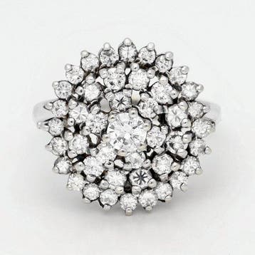 Zonder minimumprijs - Ring - 18 karaat Witgoud Diamant, Nieuw