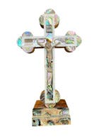 Crucifix - Parelmoer, hout en metaal - 1920-1930 - Parelmoer