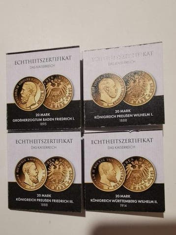 Allemagne. 20 Mark 4 x Gold Bar 1/1000 oz Das Deutsche