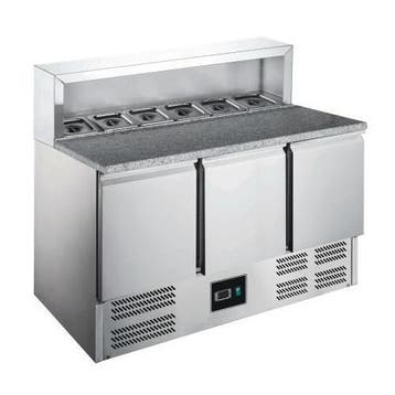 Pizzawerkbank | 402L | 3 Deuren (1/1 GN) | Boven 8x 1/6 GN, Verzenden, Nieuw in verpakking