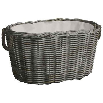 vidaXL Houtmand met handvatten 59x42x28 cm wilgenhout grijs, Jardin & Terrasse, Verzenden