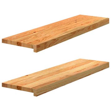 vidaXL Vensterbanken 2 st 90x25x2 cm massief eikenhout, Verzenden