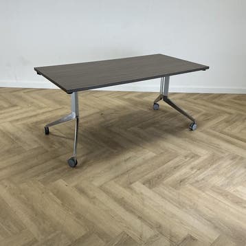 Haworth verrijdbare klaptafel 160x80 cm Zebrano blad, Huis en Inrichting, Tafelonderdelen, Gebruikt