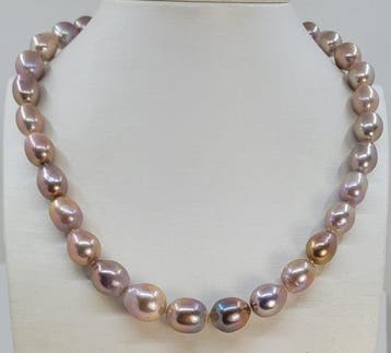 Zonder minimumprijs - Halsketting 10x14 mm gouden paarse, Nieuw