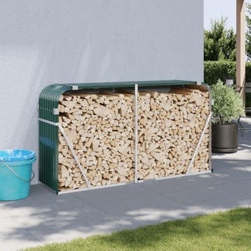 vidaXL Haardhoutopslag 180x45x100 cm gegalvaniseerd staal, Verzenden