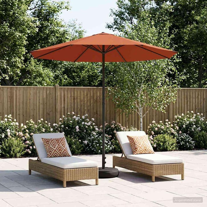 vidaXL Tuinparasol met voet 230 x 230 cm Polyester, Tuin en Terras, Parasols, Nieuw, Verzenden