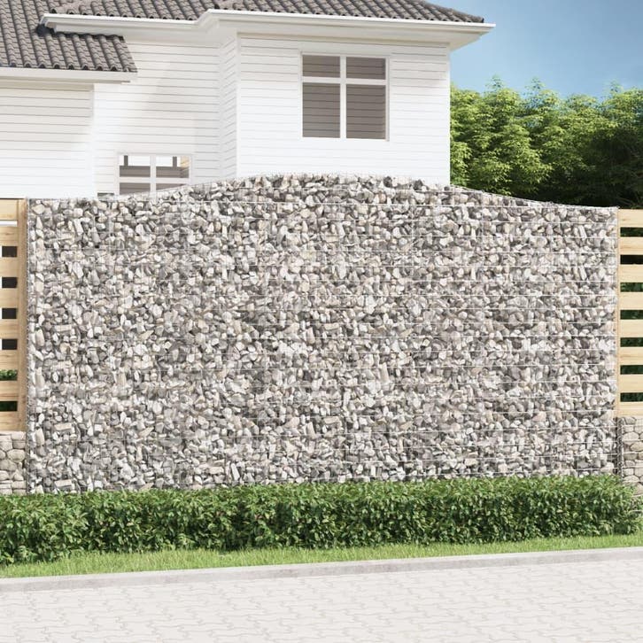 vidaXL Schanskorf gewelfd 400x30x220/240 cm gegalvaniseerd, Tuin en Terras, Bloempotten, Nieuw, Verzenden