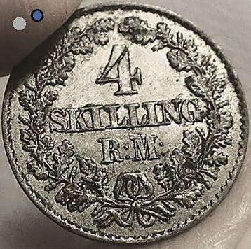 Denemarken. Christian IX. 4 Skilling 1871 (Zonder, Gestempeld