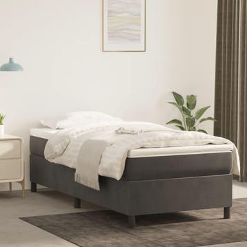 vidaXL Boxspring bed 80x200 cm fluweel donkergrijs, Verzenden, Nieuw