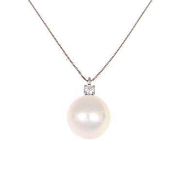 Zonder minimumprijs - Ketting met hanger - 18 karaat Witgoud