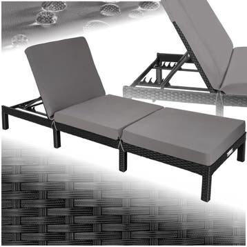 Wicker ligbed Sofia - zwart, Tuin en Terras, Tuinsets en Loungesets, Verzenden, Nieuw