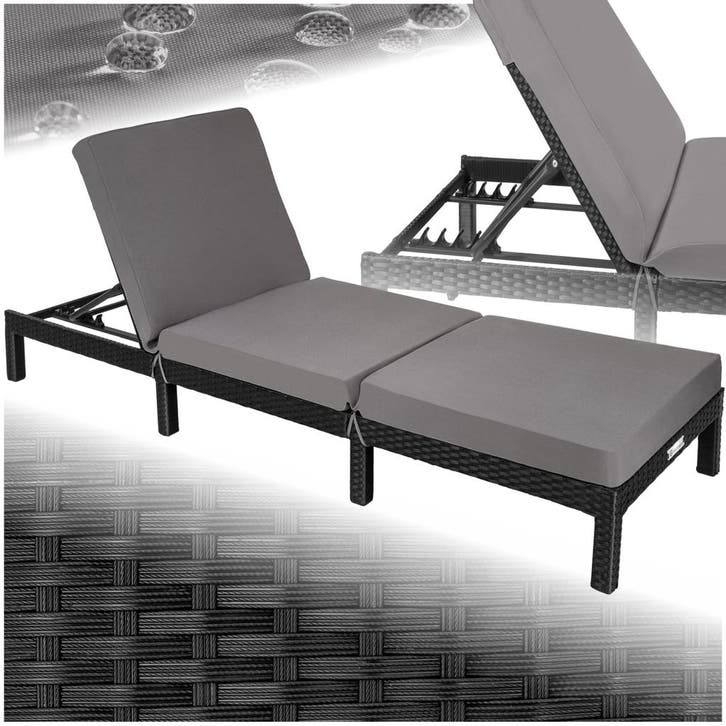 Wicker ligbed Sofia - zwart, Jardin & Terrasse, Ensembles de jardin, Envoi