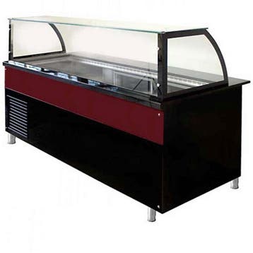 Luxe gekoeld buffet 180 cm | Zwart graniet | Bordeaux |, Nieuw in verpakking