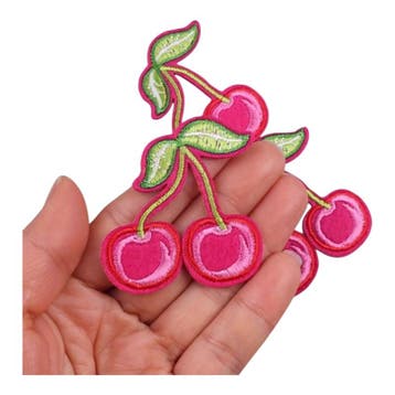 Embleem kers - cherry - 4.7x 5 cm - applicatie - opstrijk..., Verzenden, Nieuw, Overige typen
