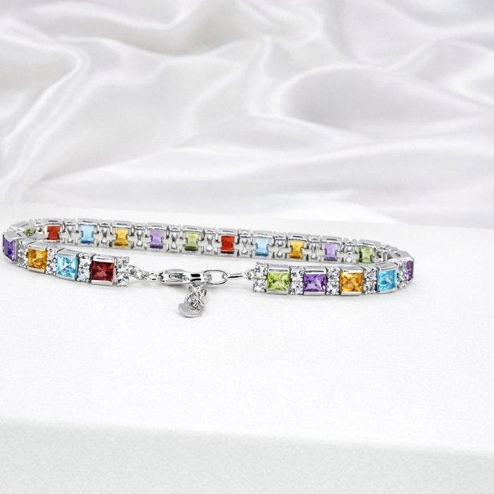 Zonder minimumprijs - Armband Verguld Gemengde edelstenen -, Handtassen en Accessoires, Armbanden