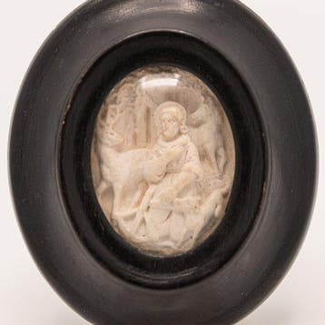 Meerschuim reliëf Hubertus - Meerschuim - 1850-1900, Antiek en Kunst