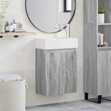 vidaXL Badkamermeubel met kraan Grijs Sonoma 45,5 x 22,5 x, Verzenden, Nieuw